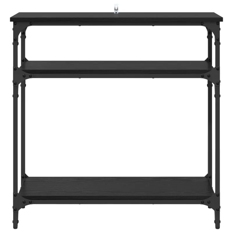 Konsolinis stalas su lentyna Juodas ąžuolas 75 x 29 x 75 cm