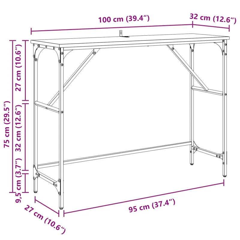 Konsolinis stalas Amatininkų ąžuolas 100 x 32 x 75 cm
