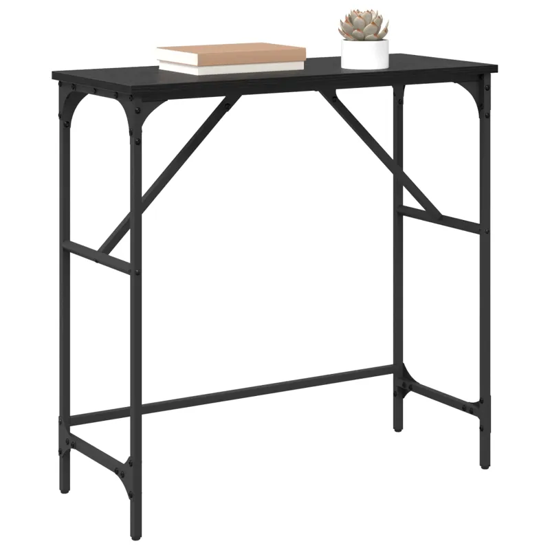 Konsolinis stalas Juodas ąžuolas 75 x 32 x 75 cm