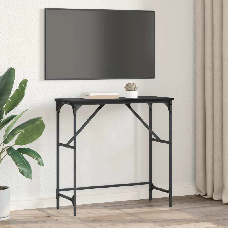 Konsolinis stalas Juodas ąžuolas 75 x 32 x 75 cm