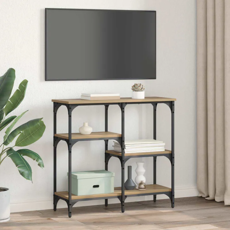 Konsolinis stalas su lentyna Amatininkų ąžuolas 80 x 29 x 75 cm