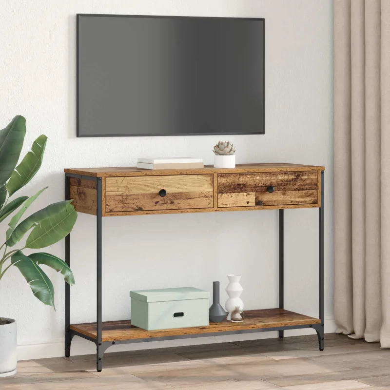 Konsolinis stalas su stalčių Senovinis medis 100 x 34,5 x 75 cm