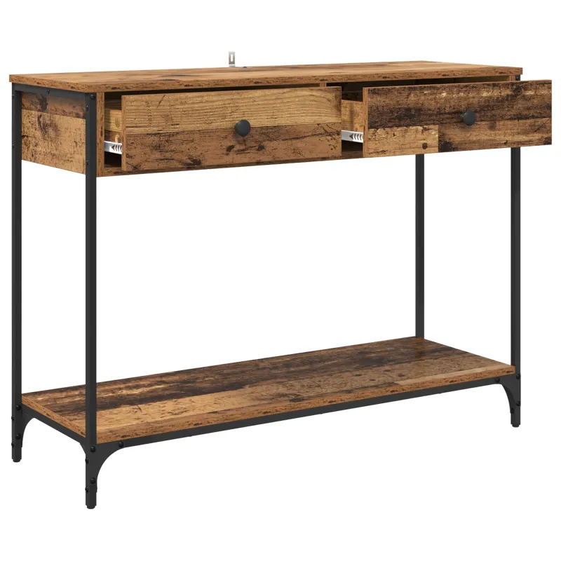 Konsolinis stalas su stalčių Senovinis medis 100 x 34,5 x 75 cm