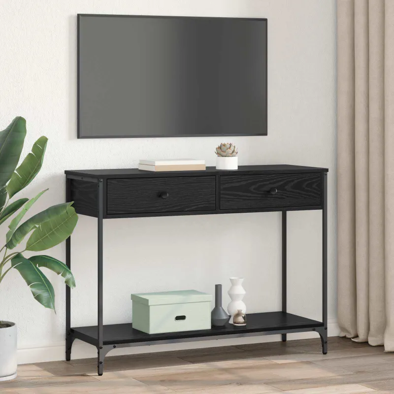 Konsolinis stalas su stalčių Juodas ąžuolas 100 x 34,5 x 75 cm