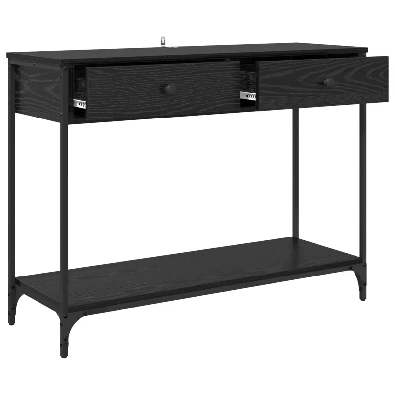 Konsolinis stalas su stalčių Juodas ąžuolas 100 x 34,5 x 75 cm