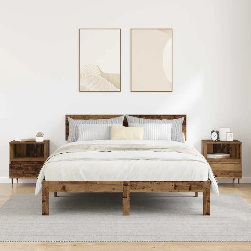 Šalia lovos spintelė 2 pcs Senas medis 40 x 35 x 50 cm