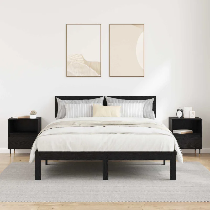 Šalia lovos spintelė 2 pcs Juodas ąžuolas 40 x 35 x 50 cm