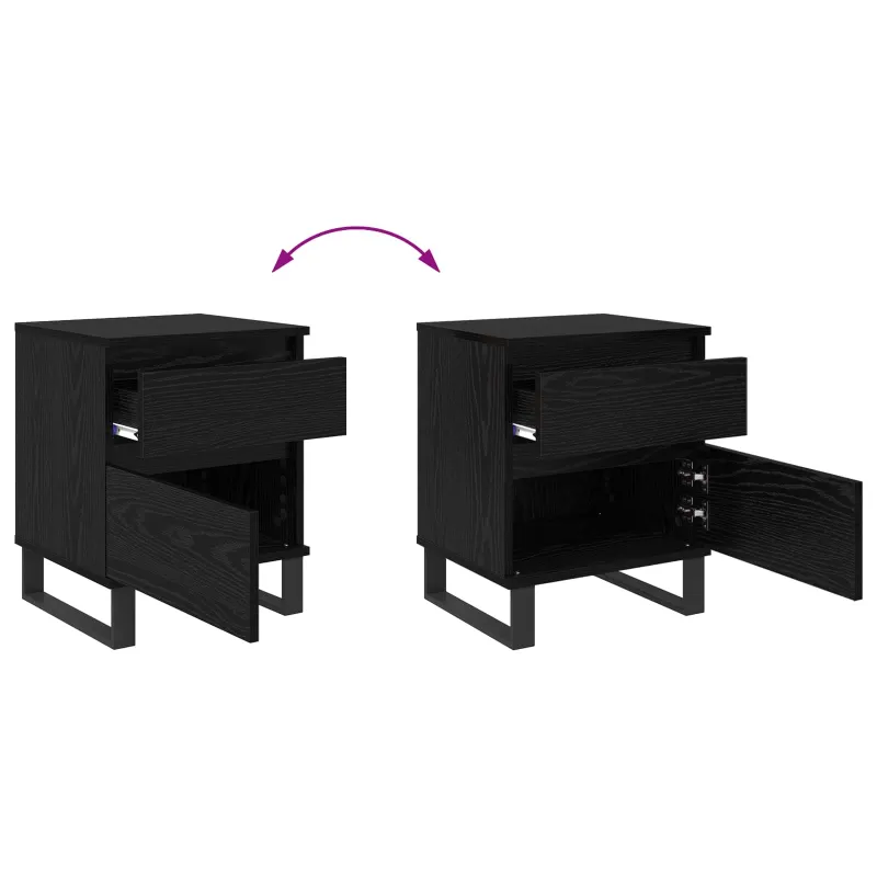 Šalia lovos spintelė 2 pcs Juodas ąžuolas 40 x 35 x 50 cm