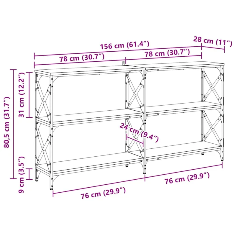 Konsolinis stalas Senas medis 156 x 28 x 80,5 cm