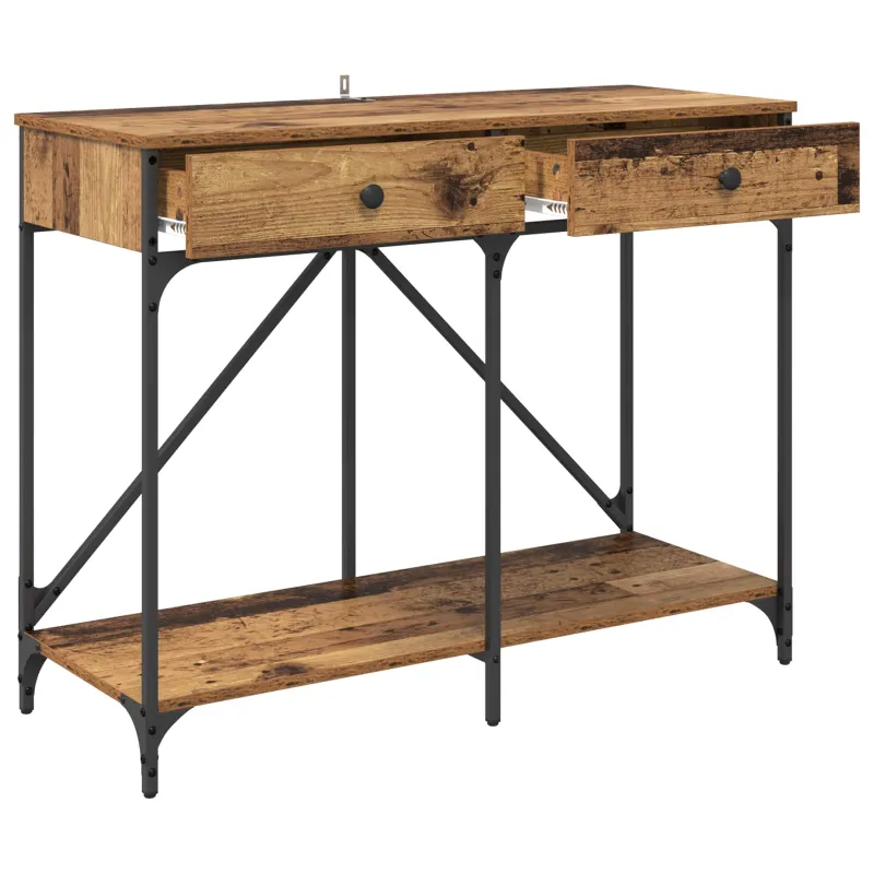 Konsolinis stalas su stalčių Senovinis medis 100 x 39 x 78,5 cm