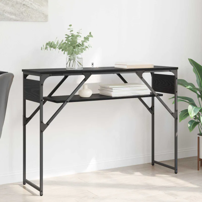 KonsolinisStaliukas Juodas ąžuolas 105x30x75cm Apdirbta mediena