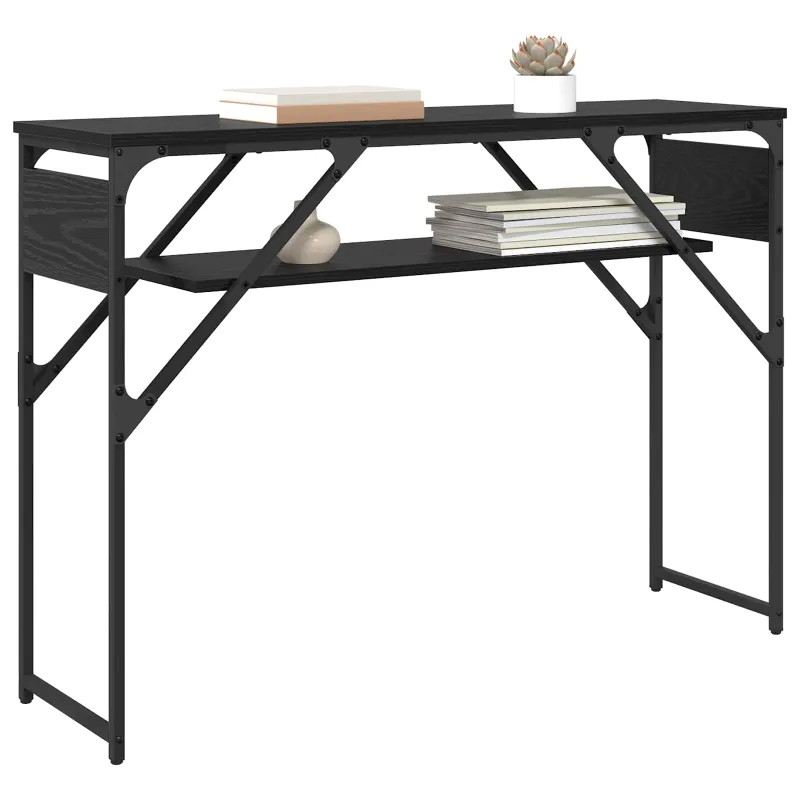 KonsolinisStaliukas Juodas ąžuolas 105x30x75cm Apdirbta mediena