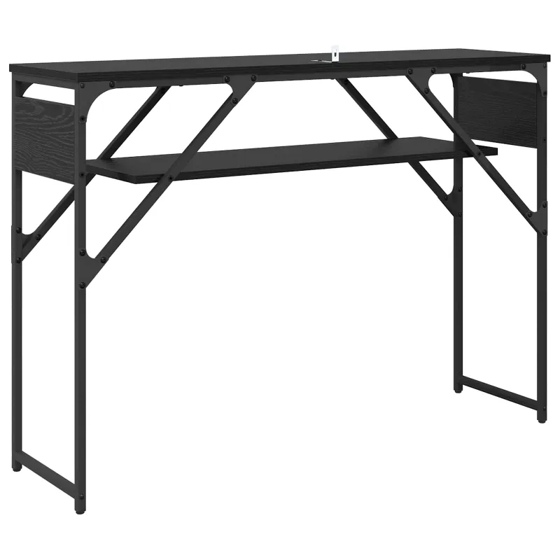 KonsolinisStaliukas Juodas ąžuolas 105x30x75cm Apdirbta mediena