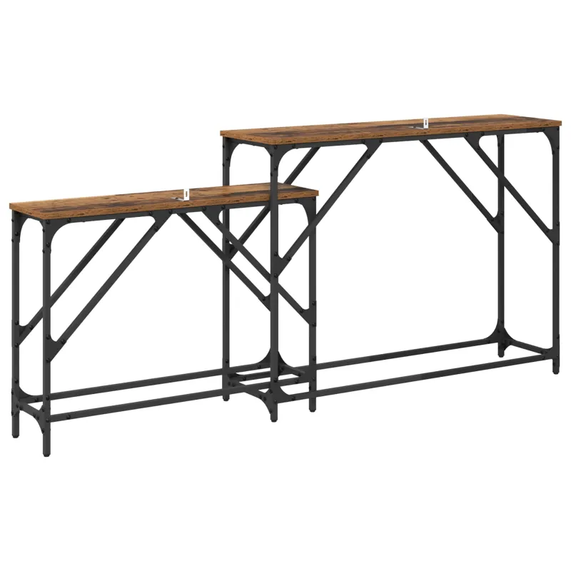 Konsolinis stalas 2 pcs Senovinis medis 100 x 28 x 75 cm