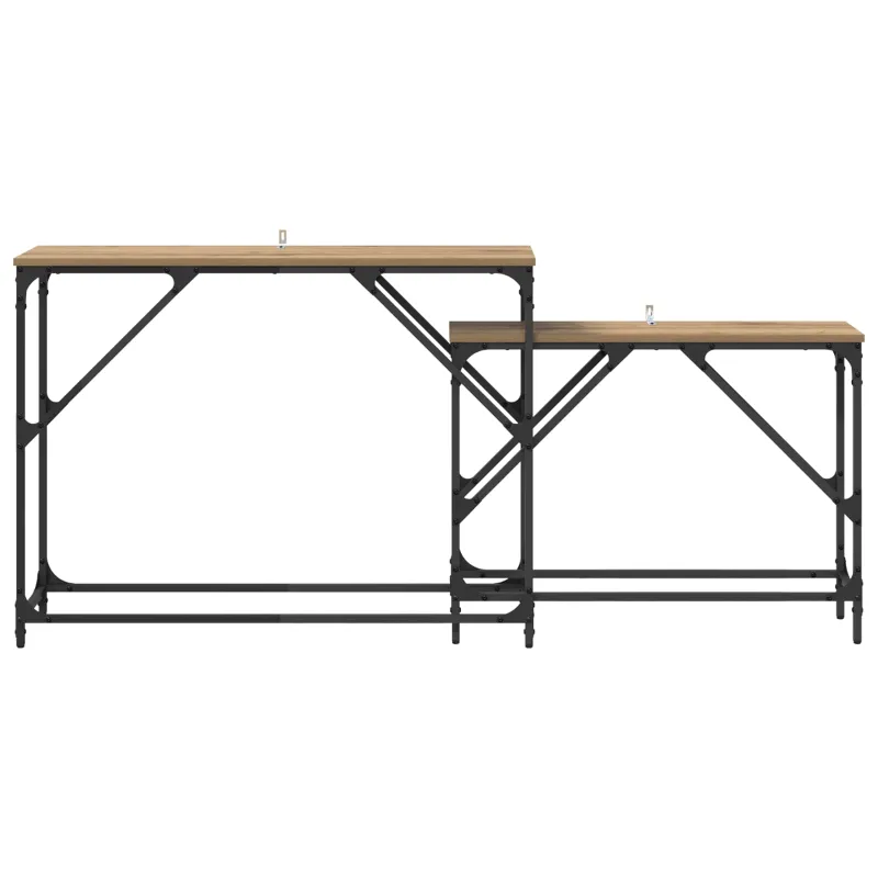 Konsolinis stalas 2 pcs Amatininkų ąžuolas 100 x 28 x 75 cm