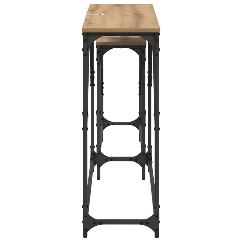 Konsolinis stalas 2 pcs Amatininkų ąžuolas 100 x 28 x 75 cm