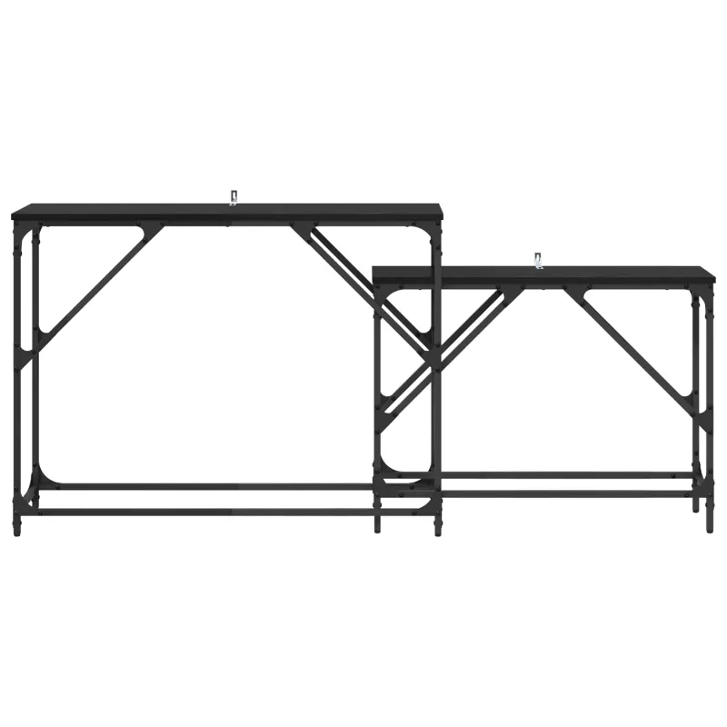 Konsolinis stalas 2 pcs Juodas ąžuolas 100 x 28 x 75 cm