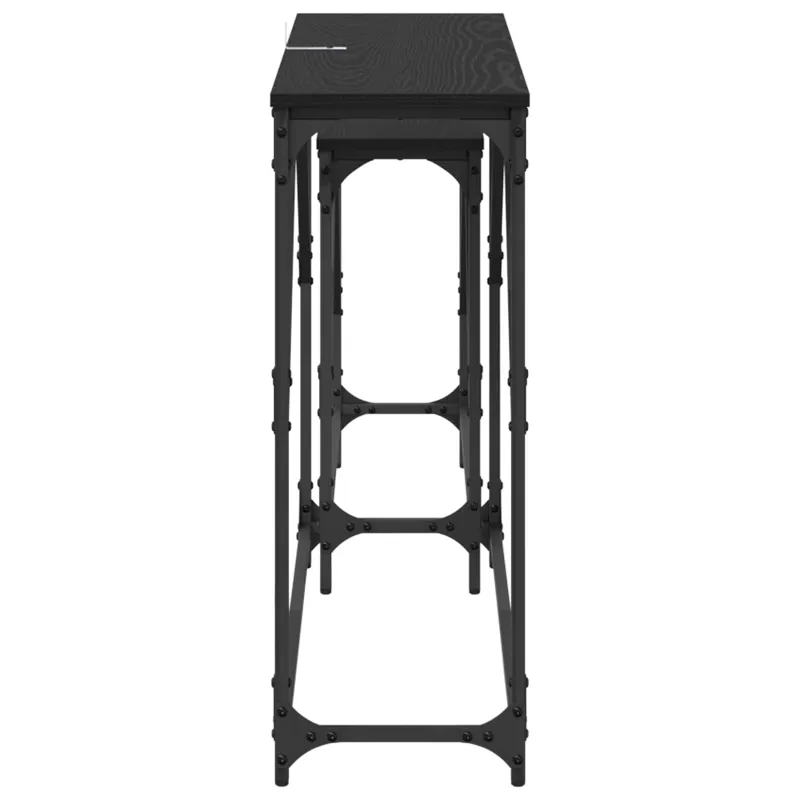 Konsolinis stalas 2 pcs Juodas ąžuolas 100 x 28 x 75 cm