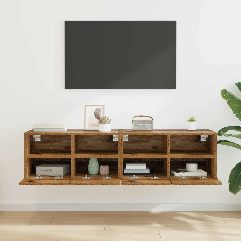 TV sieniniai spintelės 2 pcs Senovinis medis 60 x 30 x 30 cm