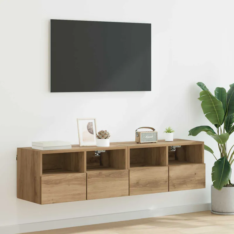 TV sieniniai spintelės 2 pcs Amatininkų ąžuolas 60 x 30 x 30 cm