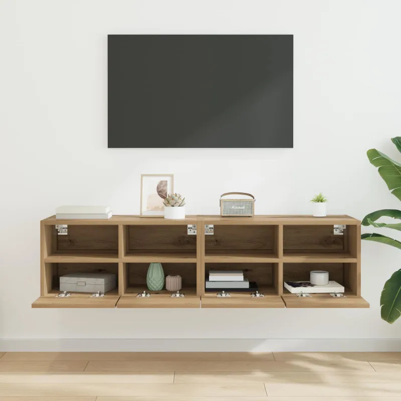 TV sieniniai spintelės 2 pcs Amatininkų ąžuolas 60 x 30 x 30 cm