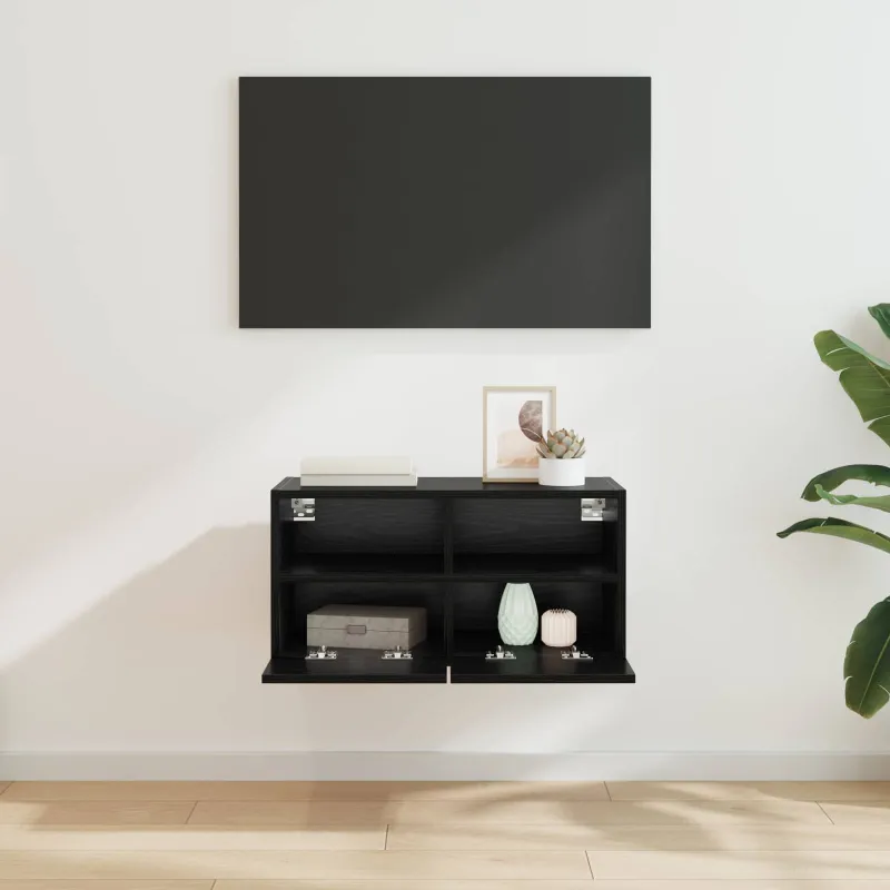 TV sieninė spintelė Juodas ąžuolas 60 x 30 x 30 cm