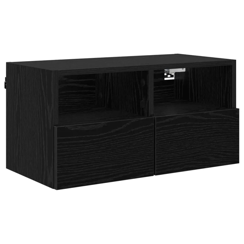 TV sieniniai spintelės 2 pcs Juodas ąžuolas 60 x 30 x 30 cm