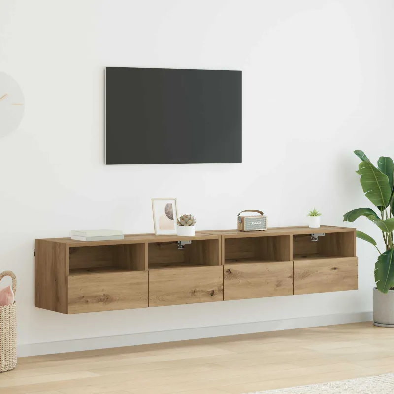 TV sieniniai spintelės 2 pcs Amatininkų ąžuolas 80 x 30 x 30 cm