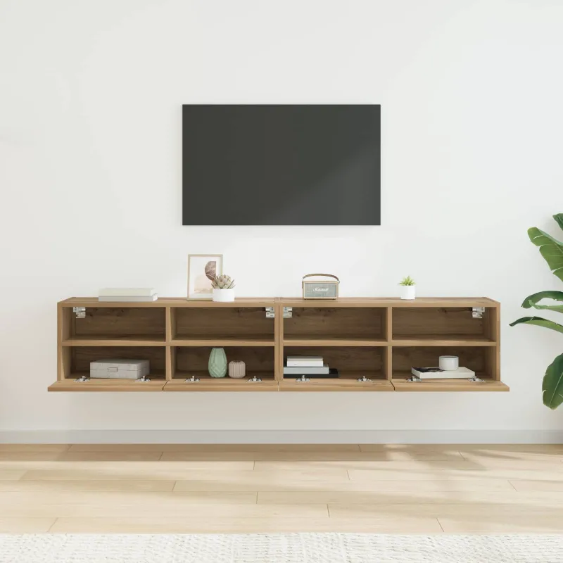 TV sieniniai spintelės 2 pcs Amatininkų ąžuolas 80 x 30 x 30 cm