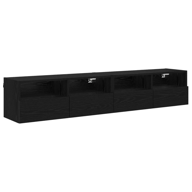 TV sieniniai spintelės 2 pcs Juodas ąžuolas 80 x 30 x 30 cm