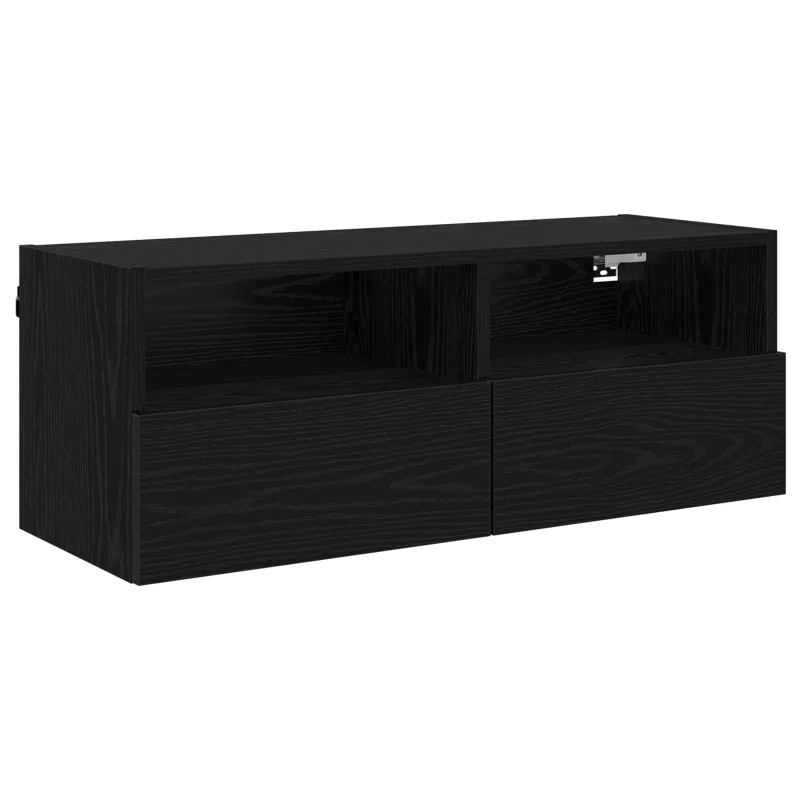 TV sieniniai spintelės 2 pcs Juodas ąžuolas 80 x 30 x 30 cm