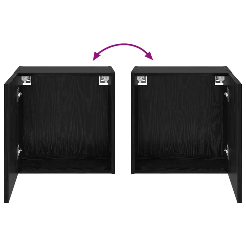 TV sieniniai spintelės 2 pcs Juodas ąžuolas 40,5x30x40cm
