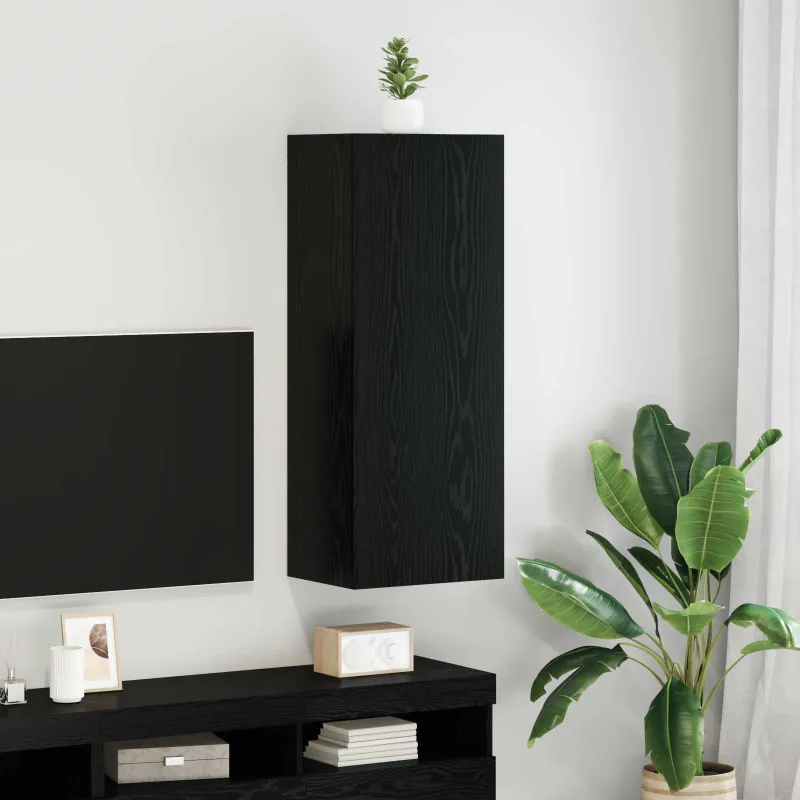 TV sieninė spintelė Juodas ąžuolas 40,5 x 30 x 102 cm