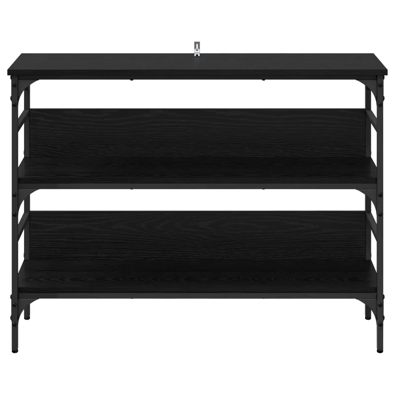 Konsolinis stalas su lentyna juoda ąžuolo 100 x 32 x 75 cm
