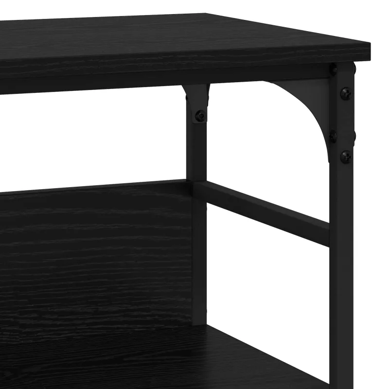 Konsolinis stalas su lentyna juoda ąžuolo 100 x 32 x 75 cm