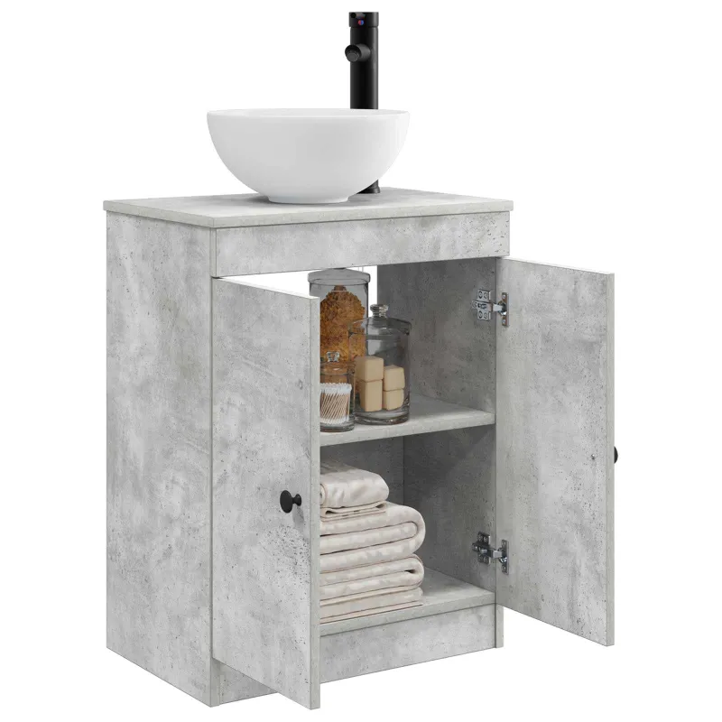 Vonios spintelė su praustuvu Betono pilka 54 x 35 x 83 cm
