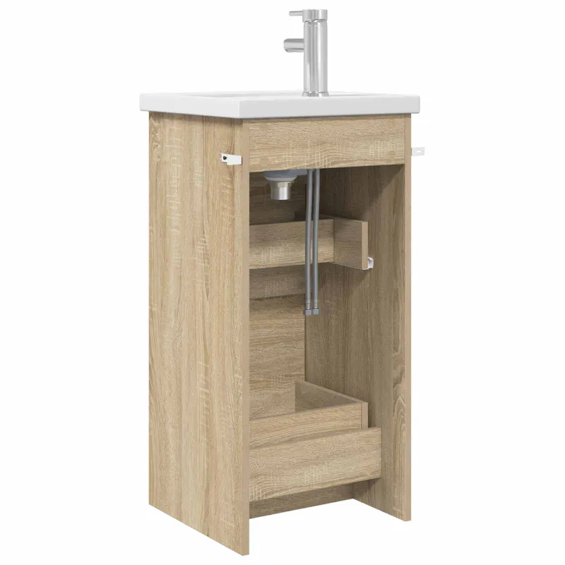 Vonios spintelė su praustuvu Sonoma ąžuolas 42 x 40 x 84,5 cm