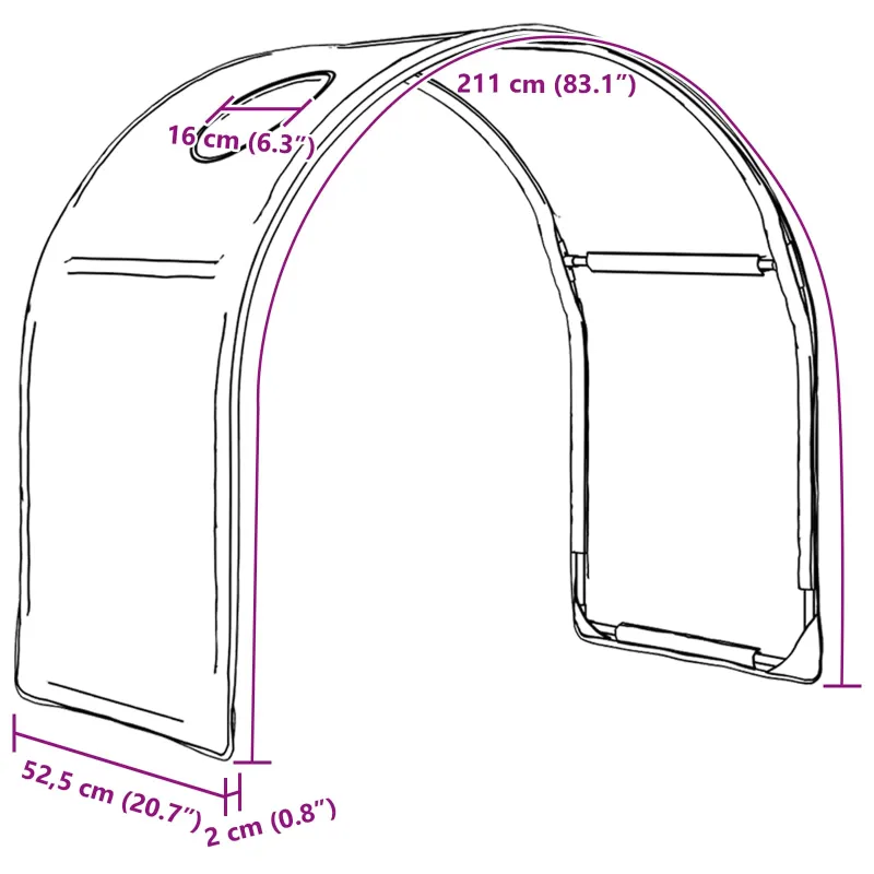 Lovos tunelis 2 pcs Juoda 211 x 52,5 x 2 cm Poliesteris