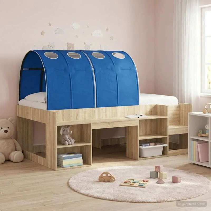Lovos tunelis 2 pcs Mėlyna 211 x 67.5 x 2 cm Poliesteris