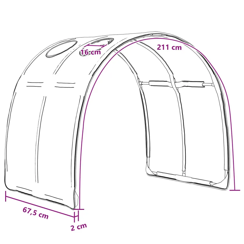 Lovos tunelis 2 pcs Rožinė 211 x 67.5 x 2 cm Poliesteris
