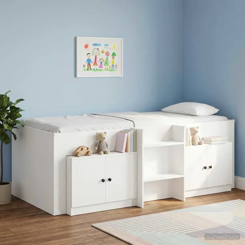 Lovos spintelė 2 pcs Balta 66 x 35 x 48 cm Apdirbta mediena