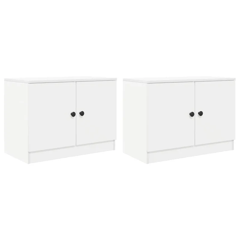 Lovos spintelė 2 pcs Balta 66 x 35 x 48 cm Apdirbta mediena