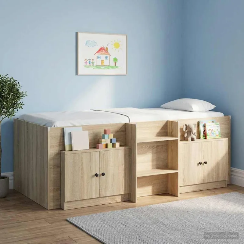 Lovos spintelė 2 pcs Sonoma ąžuolas 66 x 35 x 48 cm