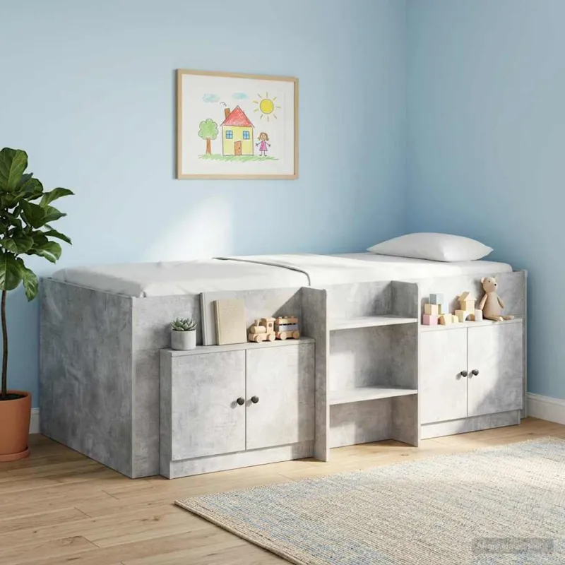 Lovos spintelė 2 pcs Betono pilka 66 x 35 x 48 cm