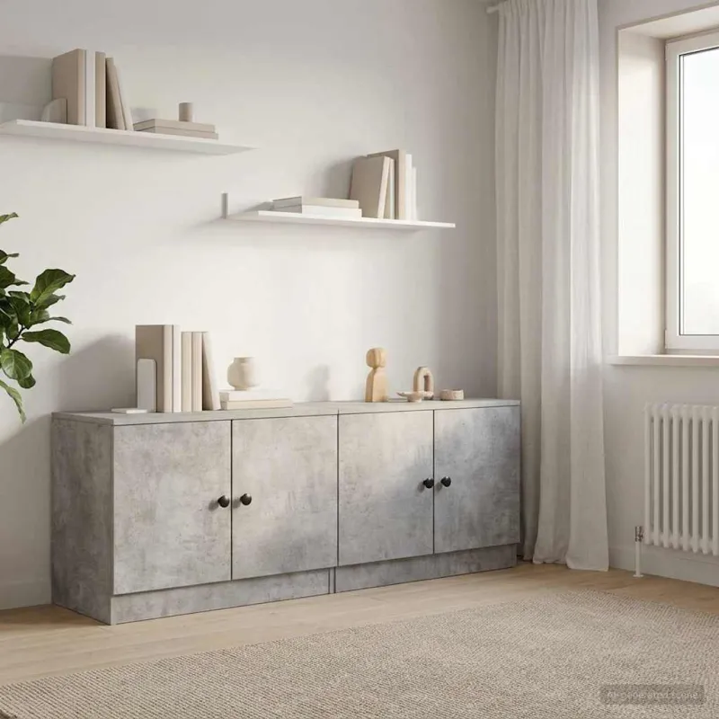 Lovos spintelė 2 pcs Betono pilka 66 x 35 x 48 cm