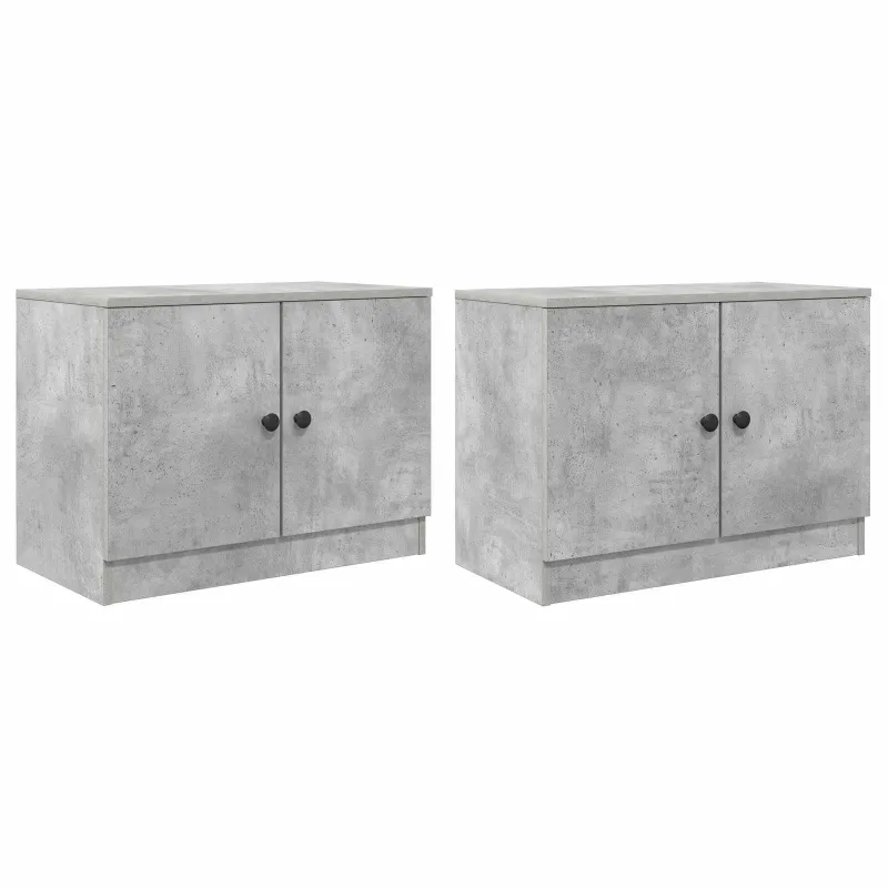 Lovos spintelė 2 pcs Betono pilka 66 x 35 x 48 cm