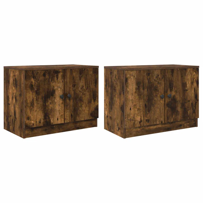 Lovos spintelė 2 pcs Dūminio ąžuolo 66 x 35 x 48 cm