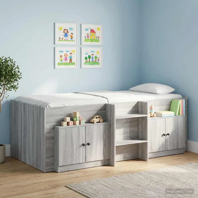 Lovos spintelė 2 pcs Pilka Sonoma 66 x 35 x 48 cm