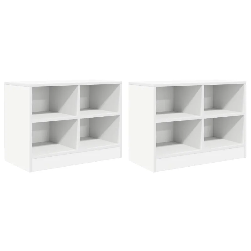 Lovos spintelė 2 pcs Balta 66 x 33 x 48 cm Apdirbta mediena