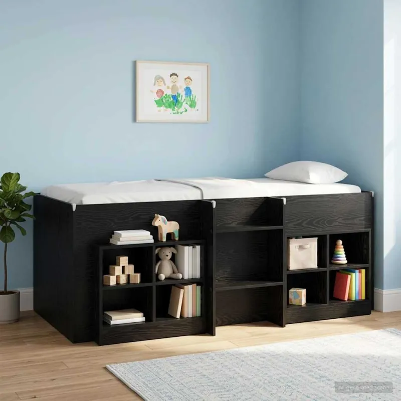 Lovos spintelė su lentyna 2 pcs Juodojo ąžuolo 66 x 33 x 48 cm
